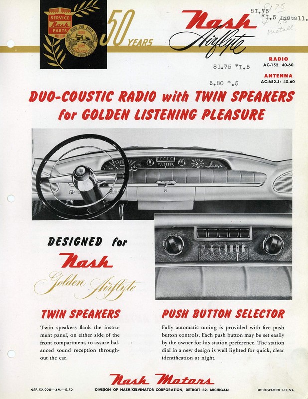 1952 Nash Accessories Booklet Page 5